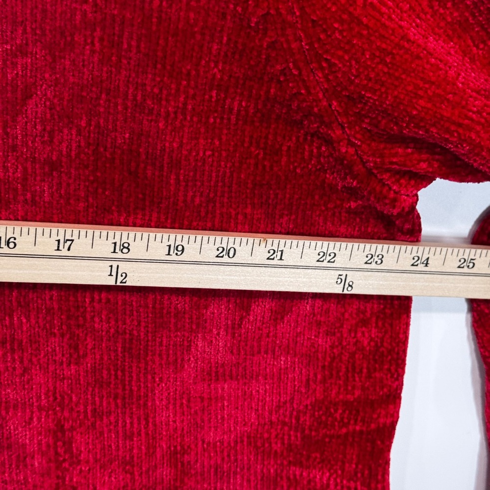 Style & Co Sweater Womens XL Red Chenille Crew Neck Pullover Soft Knit Casual - Picture 6 of 9